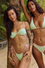 NORA TOP / SEA GREEN & PASTEL PINK