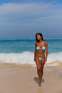 NORA TOP / PASTEL BLUE & CHERRY