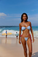 NORA TOP / PASTEL BLUE & CHERRY