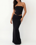 ROSALIE FITTED MAXI SKIRT / BLACK