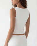 MAEVE SLEEVELESS COMFORT TOP / WHITE