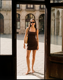 ARIA FITTED MINI SKIRT / ESPRESSO