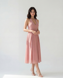 ISADORA HALTER MIDI DRESS / MAUVE