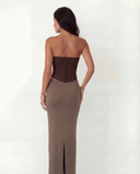 ROSALIE FITTED MAXI SKIRT / TAUPE