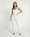 ISLA FITTED TROUSERS / WHITE