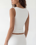 MAEVE SLEEVELESS COMFORT TOP / WHITE