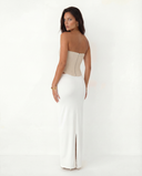 ROSALIE FITTED MAXI SKIRT / WHITE