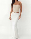 ROSALIE FITTED MAXI SKIRT / WHITE